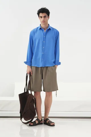 Hüfthoheweite Tencel-Shorts