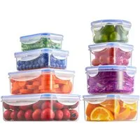 D.Perlla Frischhaltedose Lunchbox aus Kunststoff mit Deckel, 8 Stück, Kunststoff, (8-tlg), mikrowellengeeignet, spülmaschinenfest, gefriergeeignet