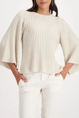 monari - Strickpullover mit Lurex almond - Gr. - 46