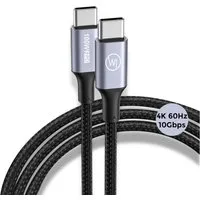 Wicked Chili 1x Dual USB-C Kabel 100W 1m, iPhone MacBook Samsung 4K@60Hz 10GBps Smartphone-Kabel, USB-C, USB-C (100 cm), USB-C 3.2 Gen2, Video 4K@60Hz, Display Alt Mode, 10 Gbps Datentransfer