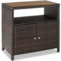 tectake Geräteschrank Rattan WPC-Schrank Monscia - wetterfest und langlebig (GartenschrankMontagematerialMontageanleitung, 1-St., 1 St) mit Magnetverschluss und Stahlgestell