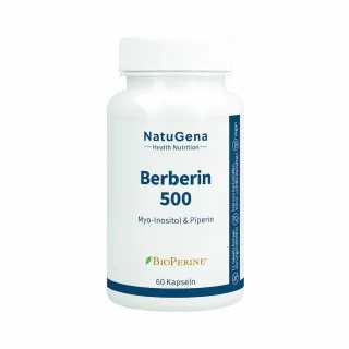 NatuGena Berberin 500 | 60 Kapseln | Myo-Inositol und Piperin | vegan
