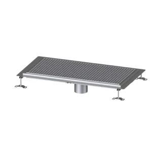 Kessel Ferrofix Bodenwannen 6050100 Edelstahl, 500x953x70mm, Auslauf senkrecht