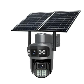 AOV 4G LTE Solar Security Camera 10MP Dual Lens 5K PTZ Night Vision 2-Way Audio Motion Alert Waterproof Outdoor Surveill