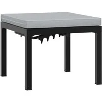 vidaXL Hocker Gartenhocker mit Kissen Schwarz Pulverbeschichteter Stahl (1 St)
