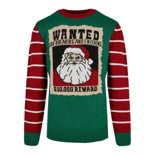 Urban Classics - Pullover für Herren - weihnachtliches Design (Grün)
