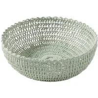 Macosa Home Dekoschale Makramee Baumwolle Grün 25 oder 22 cm rund Boho (Dekoration Makrameeschale, Zierkorb Aufbewahrungsschale), Deko Schale Tischdekoration Ablageschale
