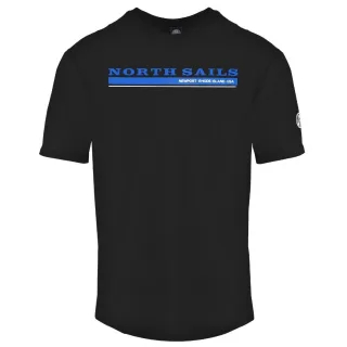 North Sails Newport Logo Schwarzes T-Shirt