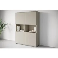 OTTO home Highboard Kenia Schrank, 120 cm breit, mit 4 Türen und 2 offenen Fächern (1 St), Griffloses Design mit Push-to-Open und verstellbaren Einlegeböden