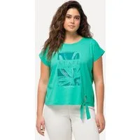 Ulla Popken Longtop Top Saumband Oversized Rundhals Cup-Ärmel
