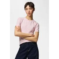 pieces Kurzarmshirt PCRUKA SS TOP JRS NOOS BC mit gerippter Struktur