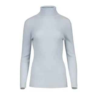 Tailliertes Top mit Polokragen aus Wollmischung