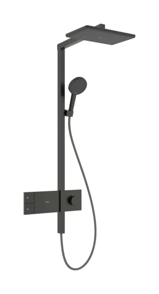Hansgrohe Showerpipe Raindance Alive Q 210/340 1jet EcoSmart Thermostat brushed black chrome , 245 24581340