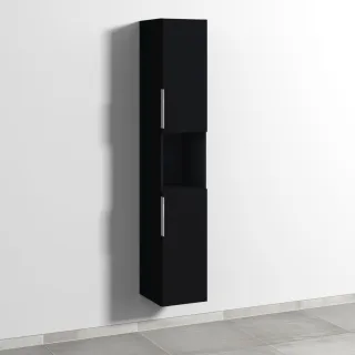Sanipa 3way Hochschrank mit 2 Türen und 1 offenem Fach, Schwarz-Matt UF11308