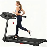 UMAY Laufband für zuhause (mit 12 Trainingsprogrammen,Max Belastung 136KG, Aufgerüsteter leiser Motor), mit Herzfrequenzmonitor, Klappbar 14KM/H