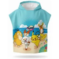 POKÉMON Badeponcho Pokemon Pikachu Anton Kinder Mikrofaser Poncho, Polyester, Kapuze, mit Kapuze