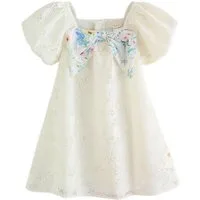 LAURA ASHLEY Blusenkleid Laura Ashley Kleid mit Schleife und Spitze (1-tlg)