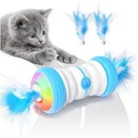 TUWENA Tier-Beschäftigungsspielzeug Interaktives Elektrischer Katzenspielzeug, LED Leuchten Spielzeug, mit USB Aufladbar & Farbenfrohe für Katzen