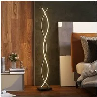 HOMCOM Stehlampe Standleuchte Modern 144 cm für Wohnzimmer und Schlafzimmer, Dimmfunktion, LED fest integriert, Neutralweiß, Doppelspiral-Design, 3 Stufen dimmbar