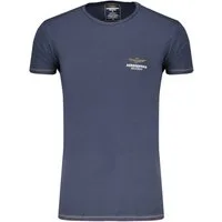 Aeronautica Militare Boxershorts Herren T-Shirt Blau mit Abnehmbaren Details und Logo-Druck