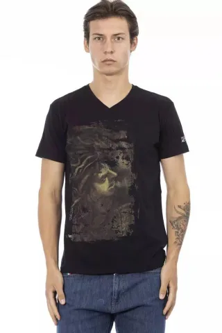 Medusa Grafik V-Ausschnitt T-Shirt