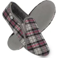 filsko Staby karierte Filz Herren Hausschuh Gummisohle, zum schlupfen, Slip.-On, Leichtgewicht