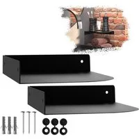 SO-TECH® Wandregal Eckregal HOVER 20/30 x 15/20 x 3 cm inkl. Befestigungsset, 2-tlg., Wandmontage, für Bad Küche oder Wohnzimmer, Schwarz