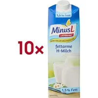 MinusL Milch 1,5% Fett, laktosefrei*, 10x 1 Liter