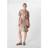 comma Minikleid Kleid Hemdblusenkleid mit All-over-Print