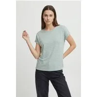 ONLY CARMAKOMA Kurzarmshirt CARMOSTER STRIPE S/S O-NECK TOP JRS NOOS Viskosemischung, regular fit