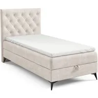 Best for Home Boxspringbett K18 Single SLIM mit Bettkasten & Bonellfedrkernmatratze, Topper H3 (Einzelbett, Polsterbett, Juniorbett, Hotelbett, versch. Größen, 1-St., 70x200 80x200 90x200 100x200 cm), mit oder ohne Topper, Flexible Liefermöglichkeite