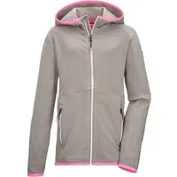 Killtec Strickjacke KOS 152 GRLS FLX JCKT Elastische Kinderjacke mit Kapuze und Kinnschutz im Melange-Look