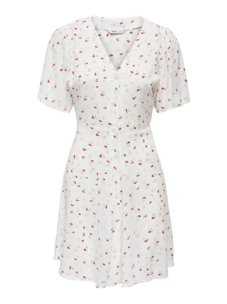 ONLY - ONLEVIDA S/S SHORT DRESS WVN NOOS Cloud Dancer - Gr. - M
