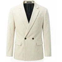 Allthemen Anzugsakko Herren Sakko mit Kordmuster aus Baumwolle Anzugjacke Retro Regular Fit
