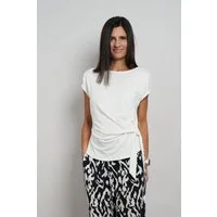 Seidel Moden Kurzarmshirt Rundhals-Shirt mit Knoten-Detail an der Seite - MADE IN GERMANY