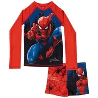 United Labels® Badeanzug Marvel Spiderman Schwimmset UV-Schutz 30 Badeanzug langarm Shirt Hose