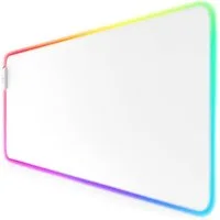 Titanwolf Gaming Mauspad RGB Mousepad 800 x 300 x 3 mm, LED Multi Color XL Tischunterlage, rutschfest, abwaschbar, Geschwindigkeit & Präzision, weiß