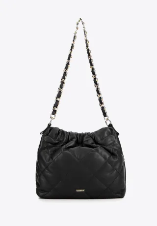 Wittchen Damen-Handtasche aus schwarzem Kunstleder mit Kette