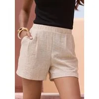 Buffalo Webshorts aus luftig-leichter Webware Sommerhose mit Melange-Effekt, leichte Sommershorts, bequem