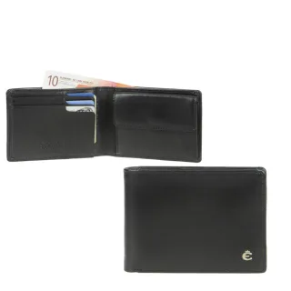 Geldbörse Herren klein RFID Schutz 6 Kartenfächer | Leder schwarz | Kleines Esquire Porteminnaie mit Münzfach für Männer 2803-49