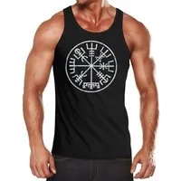 Neverless Tanktop Herren Tank-Top Vegvisir Runenkompass Wikinger Kompass nordische mit Print