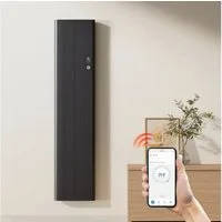 EMKE Elektro-Heizkörper elektrische Heizkörper Wifi-Steuerung 1000W, GoogleHome/AlexaSprachsteuerung Timing Elektroheizung Anthrazit