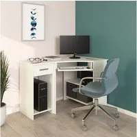 Vicco Eckschreibtisch Odin, Weiß, 83 x 76 cm (1-St)