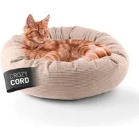 Lumaland Tierbett Katzenbett Cord 60x20cm rose vakuumiert, Tierbett Indooor Katzensofa Rückzugsort Katzen gemütlich