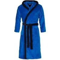 Di Ficchiano Bademantel Di Ficchiano Herren Bademantel MONZA mit Kapuze, wadenlang, Polyester, Weitenverstellung, Bindegürtel