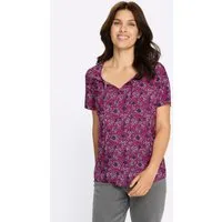 Sieh an! Klassische Bluse Druck-Bluse Kurzarm