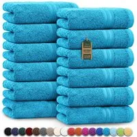 NatureMark Gästehandtuch Gästetuch 500gsm, 100% Baumwolle (12-St), Gästehandtuch Premium Qualität, 30x50cm, Türkis