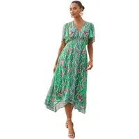 Love & Roses Midikleid Love & Roses Midikleid mit Zipfelsaum, Regular (1-tlg)