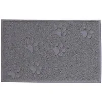 lionto Katzentoilette Vorleger, hygienische Katzenstreumatte, abwischbar & rutschfest, grau