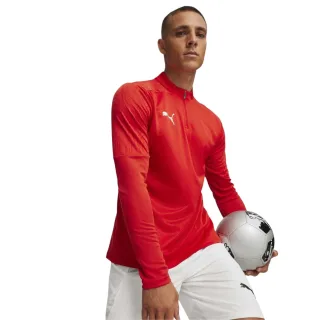Puma - "TeamFinal" Fleece-Oberteil für Herren, mit kurzem Reißverschluss, Training (Rot)